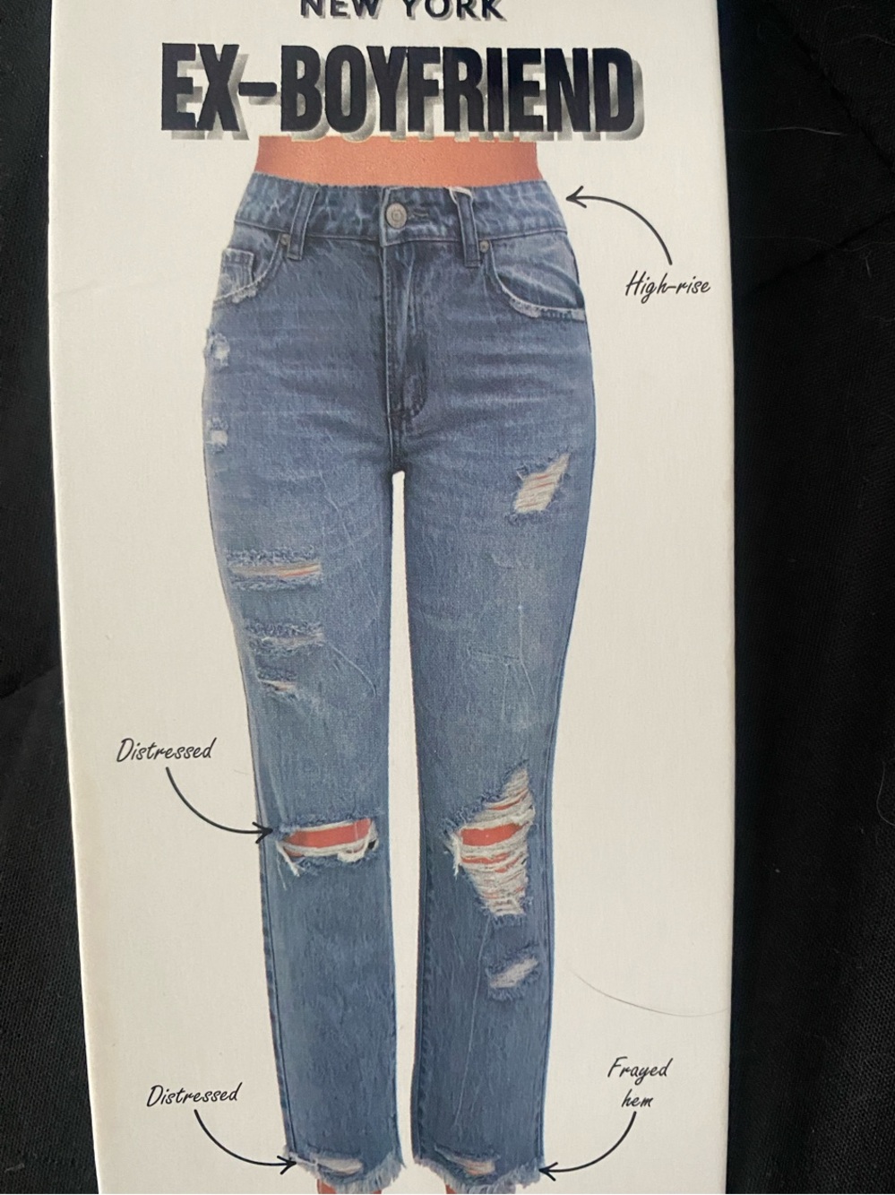 GOGO Distressed Boyfriend Jeans - Blue